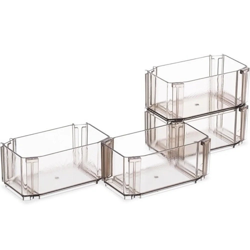 Clear Stackable Storage Drawer Organizers Bins Makeup Craft Office 12 pack‎